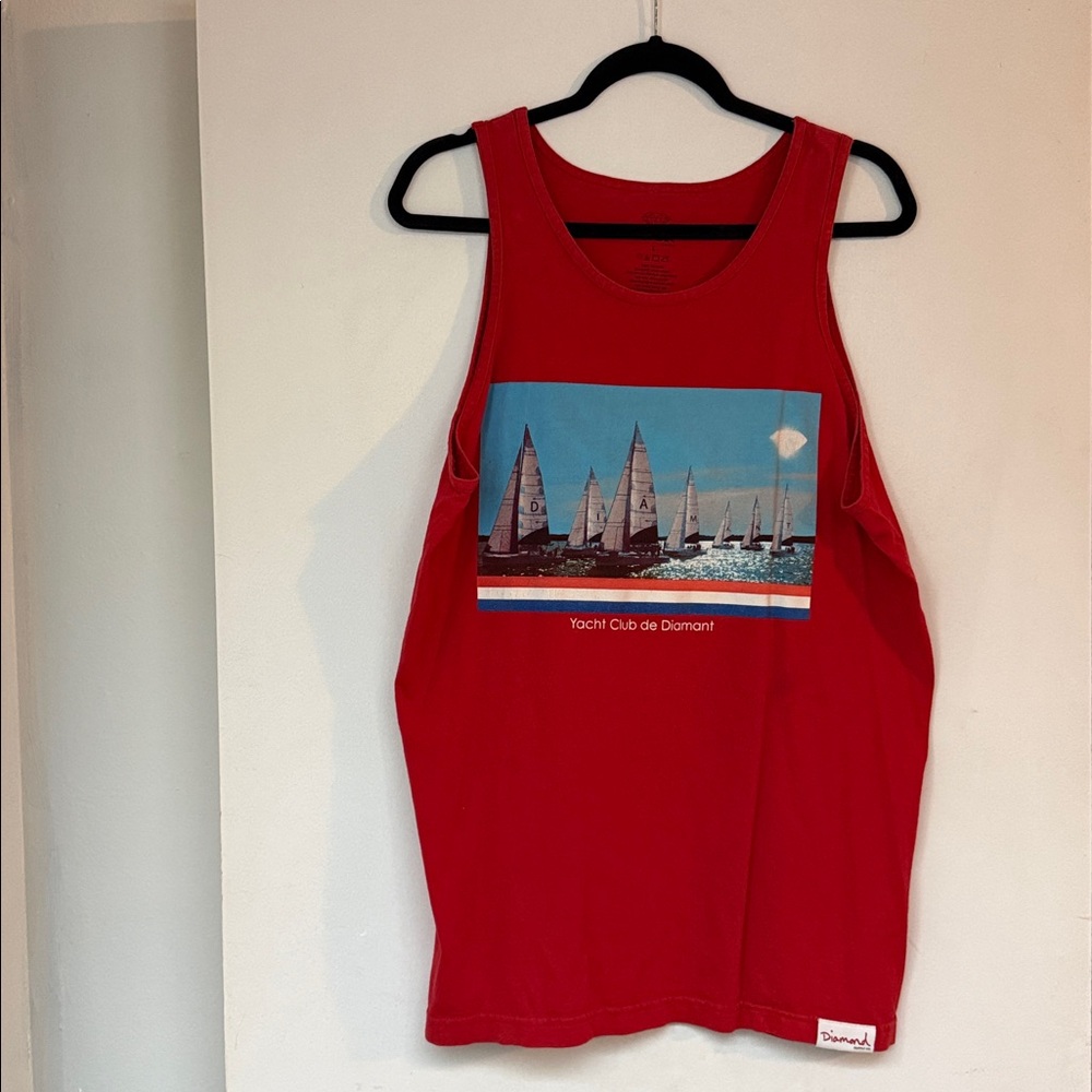 Diamond Supply Co. Red and Black Graphic Tee